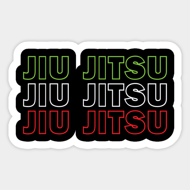 Jiu Jitsu (Mexican Flag Colors) Sticker by Ruiz Combat Grappling